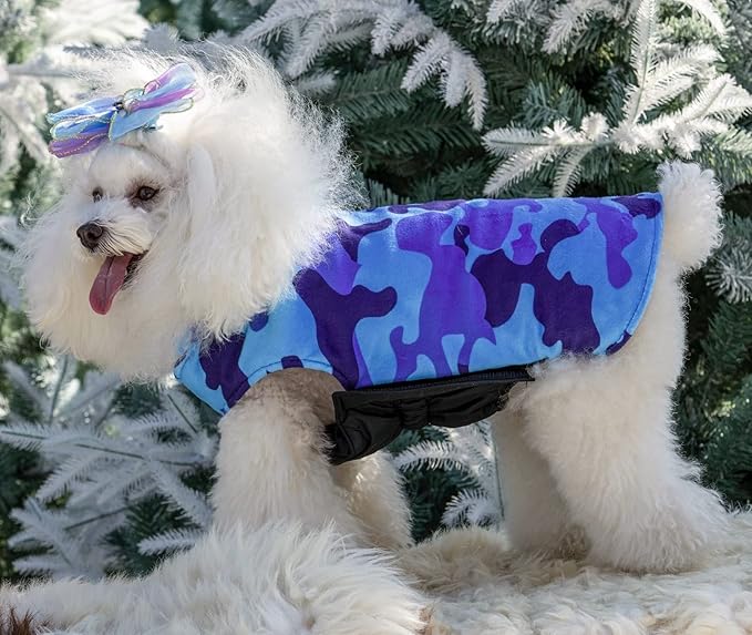 CuteBone Winter Dog Jacket - Windproof & Waterproof, Reversible & Adjustable for Small to Large Dogs - Warm Cold Weather Coats with Leash Hole