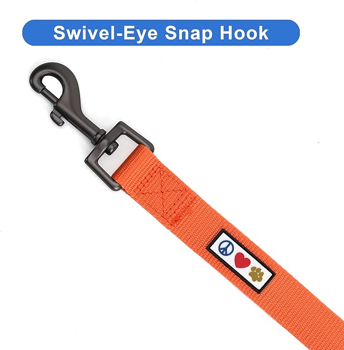Pawtitas Extra Extra Small Dog & Cat Leash, 6 FT Orange Solid Color, Ideal for Toy Breeds, Durable Nylon, Not for Chewing