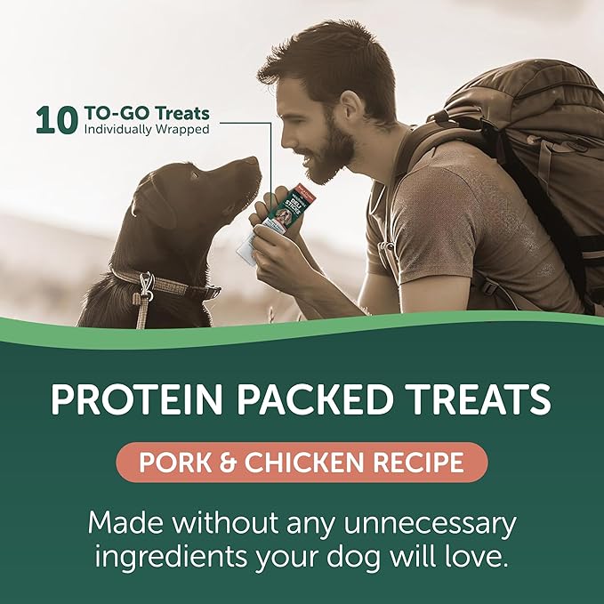 HEALTHFULS Deli Sticks Pork and Chicken Human-Grade Gluten-Free Soft and Chewy Dog Treats, 10 Count Bag