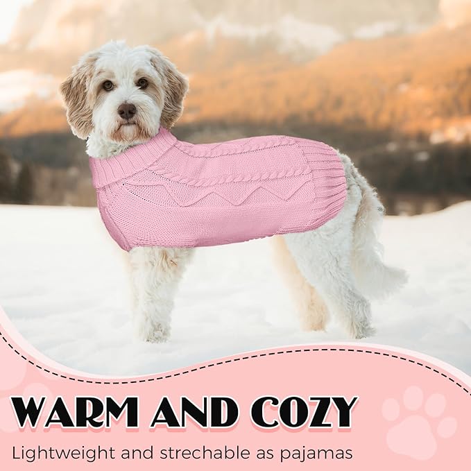 Dog Sweaters for Small Medium Large Dogs Girl, Soft Warm Turtleneck Pup Dogs Shirt, Double Knitting Collar for Outdoor Playing, Warm Dog Clothes
