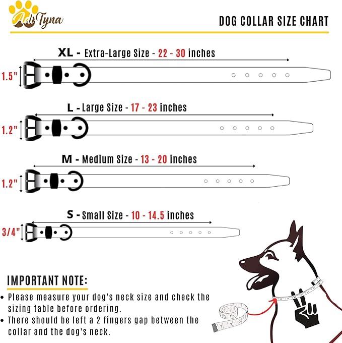 ADITYNA Heavy Duty Leather Dog Collar for Large Dogs - Soft and Strong Leather Collar for Walking and Training (Black - Gold Colored Buckle, Large: Fit 17" - 23" Neck)
