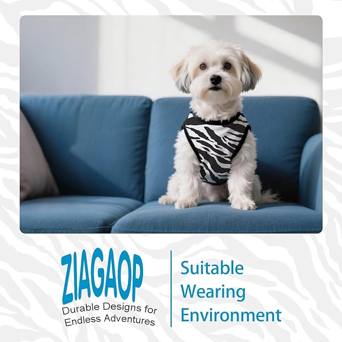 Adorable Zebra Print Dog Shirts – Lightweight, Cozy Outfit for Small to Medium Dogs, Soft & Snuggly Pet Wear for Everyday Comfort and Cuteness.Black M