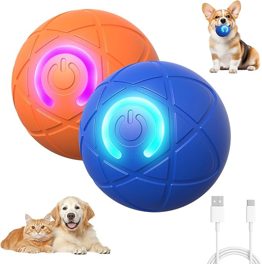 2PCS Shaky Ball Toy for Dogs, Vibrating Dog Ball, USB Rechargeable, Interactive, Automatic Moving, Bouncing, Perfect for Small, Medium, Large Dogs (Small, Cosmic)