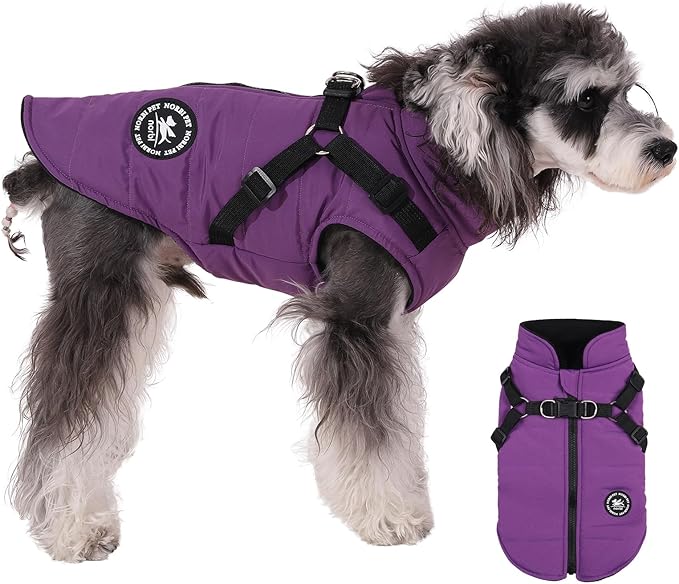 Norbi Dog Coat - Winter Jacket with Built-in Harness, Adjustable Warm Coats for Small to Large Dogs, Perfect for Cold Weather