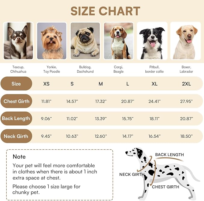 Queenmore Waterproof Dog Coat for Small Dogs,Reflective Windproof Dog Jackets with Leash Hole,Winter Dogs Coat with Zipper On Back,Warm Snowsuit with Fleece Lining（Brown,S