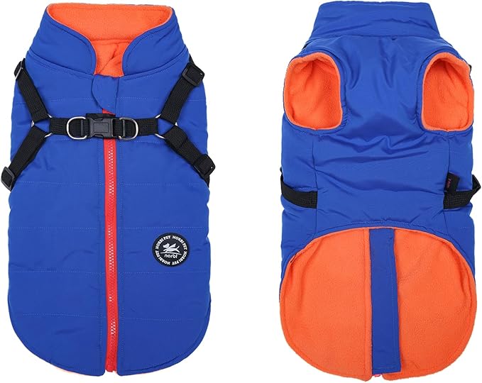 Norbi Dog Coat Winter Coat with Harness Built in, Dog Jacket Adjustable Warm Coats for XL size Dogs,Cold Weather Coats