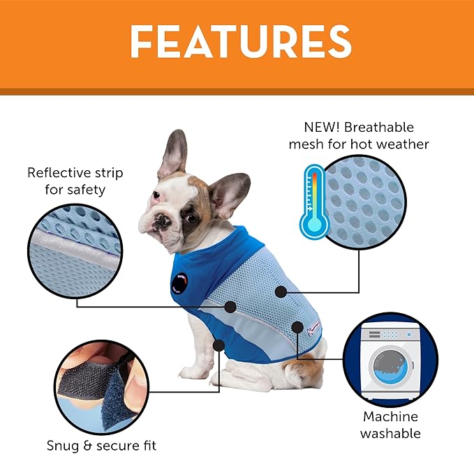 ThunderShirt Breeze for Dogs, Medium, Sky Blue, Extra Breathable Mesh Fabric, Dog Anxiety Relief Vest for Every Day Stress & Calming During Thunder Storms and Fireworks