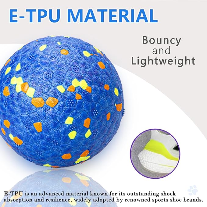2Pcs Super Bouncy Dog Balls, Fun Indestructible Tennis Balls for Aggressive Chewers, Durable Floating Fetch Toys for Small Dogs with Lifetime Replacement