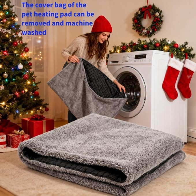 Heated Dog Bed Dog Heating Pad,Outdoor Doghouse Indoor Bed,Continuous High & Low Heater for Small Medium Pet Cat Puppy Puppies Chew Proof