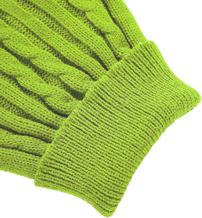 Dog Sweater, Large, Light Green, Acrylic, Turtle Neck, Pullover, 15.75 inch Chest, 11-15 lb, Unisex, for Large Breeds