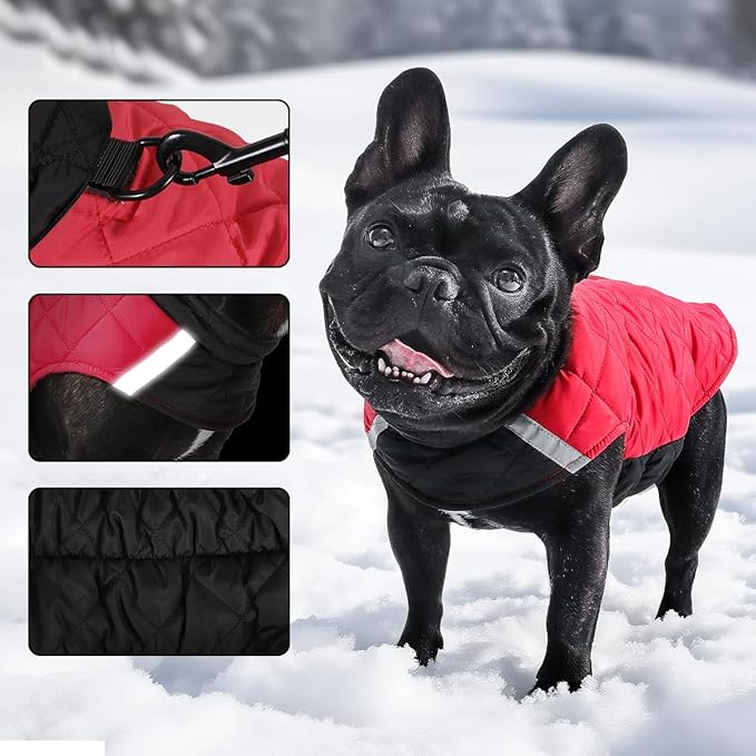 Reversible Waterproof Dog Coat - Adjustable Winter Jacket for Small to Large Breeds, Warm Cold Weather Apparel for Medium Dogs (Pink & Khaki, 2X-Large (Pack of 1))