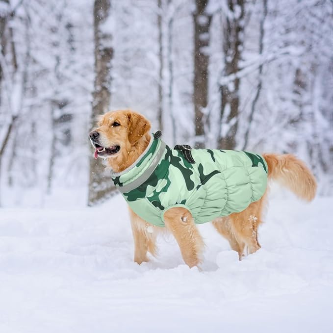 Lelepet Warm Dog Winter Coat Dog Coats for Extra Large Dogs Waterproof Dogs Jacket with Harness Built in Reflective Cold Weather Coats Windproof Zip-Up Winter Fleece Vest Snowsuit Great Dane 3XL