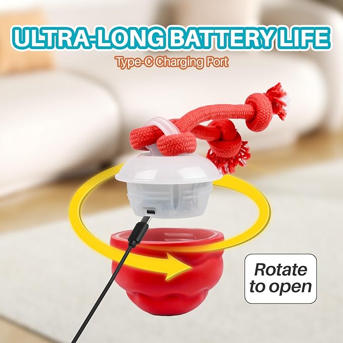 Interactive Dog Toys Multiple Modes Moving Dog Ball with Touch Activated queaky Dog Toy for Small/Medium Puppy Toys for Daily Training (Red)