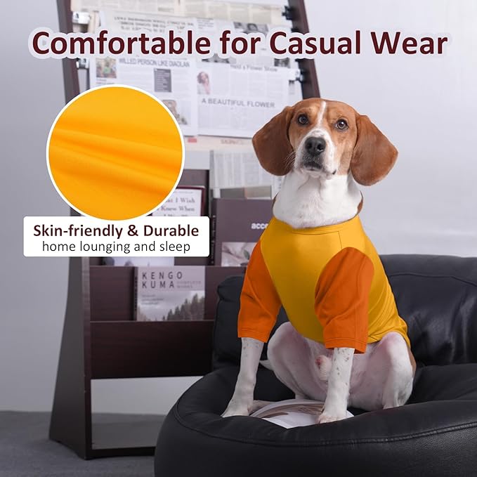 2 Pack Large Dog T-Shirts 3XL - Breathable Durable Cotton Shirt, Shedding Control Protect Skin Dogs Clothes for Husky, Labrador, Summer Hot Day Sleep, Walk, Sea, Park Play, Camping, Orange