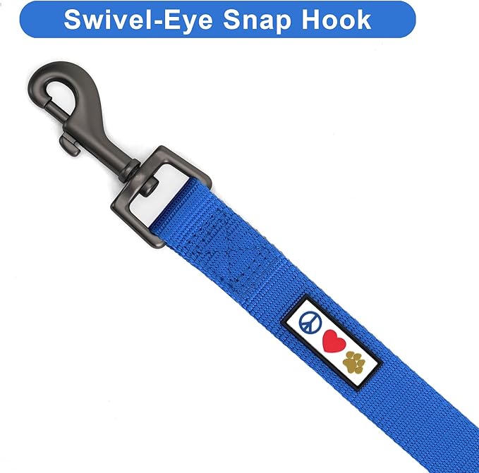 Pawtitas Personalized Dog Leash Embroidered Customize with Your Pet Name & Phone Number Puppy 6 ft Long Extra Small Blue Custom Engraved Blue ✅ Solid Customized 2XS (Pack of 1)
