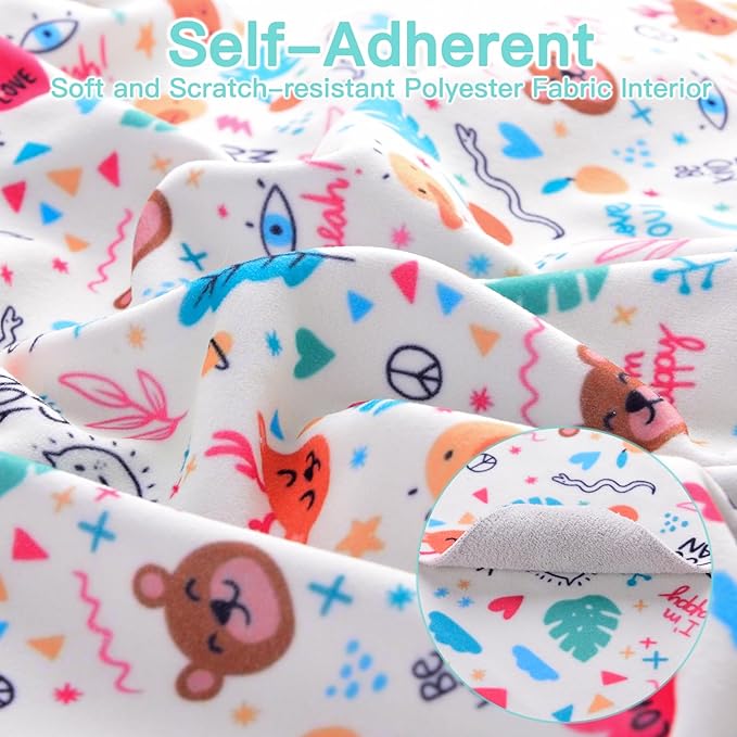 17.7" Cat Grooming Wrap, Cats Wrap for Cutting Nails, Self-Adherent Fabric Wrap for Cats, Anti-Scratch, Anti-Escape, Multifunctional Swaddle Wrap Pet Tool (Swan, Medium)
