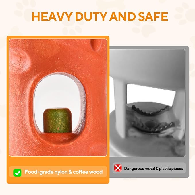 Cute Carrot Bully Stick Holder for Medium Large Breeds, Heavy Duty Dog Chew Holder for Aggressive Chewers, Safety Device to Prevent Choking