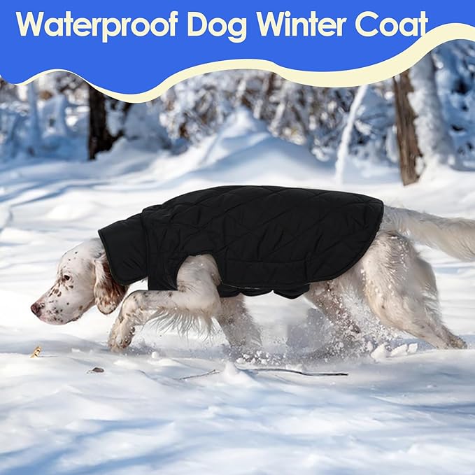 MIGOHI Dog Jackets for Winter, Windproof Waterproof Reversible Dog Coat for Cold Weather, British Style Plaid Warm Dogs Vest for Small Medium Large Dogs, Red, XL
