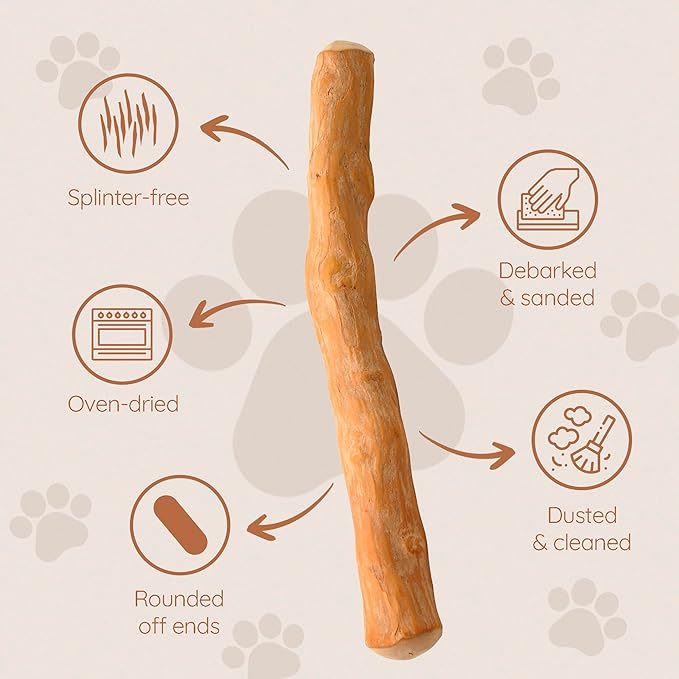 Wildfang® Coffee Wood Dog Chew, XS - Tough Chew Toys for Aggressive Chewers, Dog Teething Toys for Puppies, Training for Chewing Muscles, Coffee Tree Sticks for X-Small Dogs (Under 22 lbs), Pack of 3