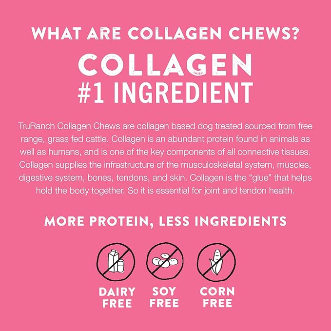 TRURANCH Large Pork Skin Rolls - Smoked Collagen Rolls - Collagen Chews for Dogs - Real Pork Skin - Rawhide Alternative - Easy to Digest Treat, 1 Bag, 3 Count
