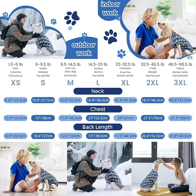 Pet Sweaters for Dogs Boys and Girls, Dynamic Letter Patterned Dog Sweater,Dog Cardigan,Pet Clothes,Pet Knitted Clothing,Fit for Different Seasons and Kinds of Dogs (Blue S)