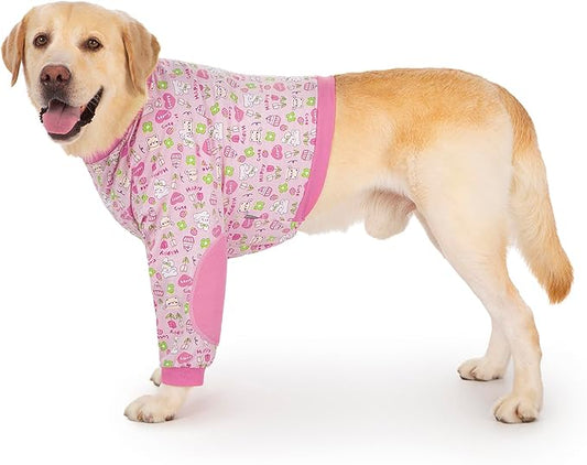 Dog Recovery Shirt for Front Legs, Dog Elbowpads Sleeve Protect Dogs Elbows Arms,Stop Licking Joints After Surgery, Help with Injury Healing Covers The Wound, Cone Alternatives (Pink, 3XL)