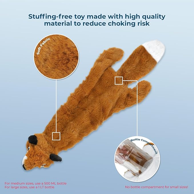 Best Pet Supplies Squeaky Dog Toys with Soft Durable Fabric for Small, Medium and Large Pets Interactive Toy for Indoor Play, Supports Active Biting and Play - Fox, Raccoon, Medium