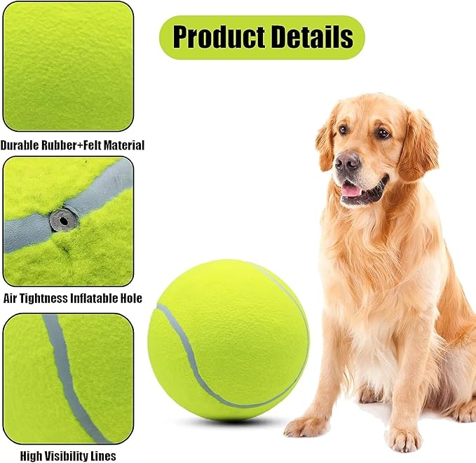 Magicorange 4 Pack 6 inch Giant Tennis Ball Large Dog Tennis Ball Pet Balls for Dogs for Outdoor/Indoor Sports Dog Gift (Multicolor, 6 inch)