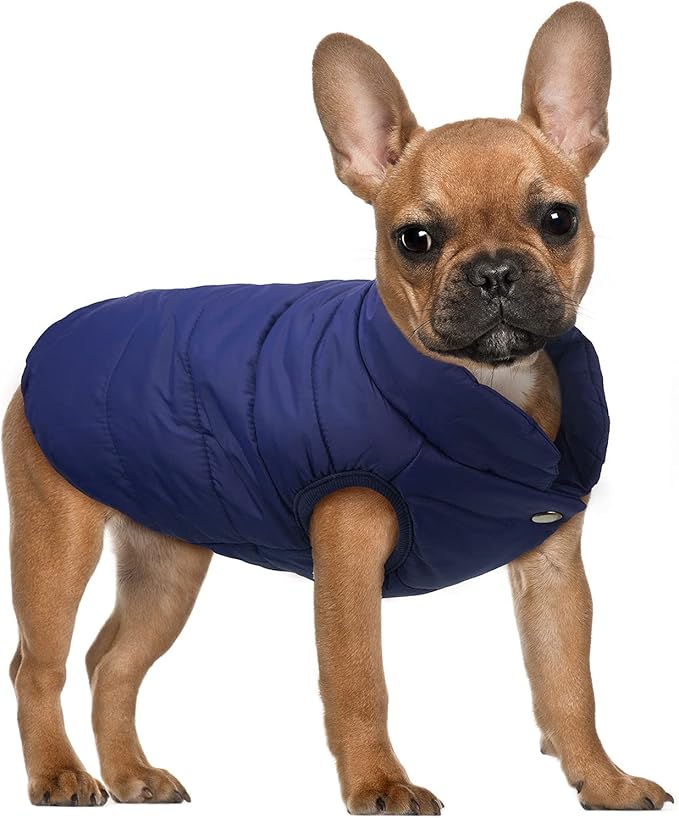 Syhood 2 Pieces Dog Jacket 2 Layers Fleece Lined Dog Jacket Warm Soft Windproof Small Pet Coat for Winter Cold Weather(M,Navy,Red)