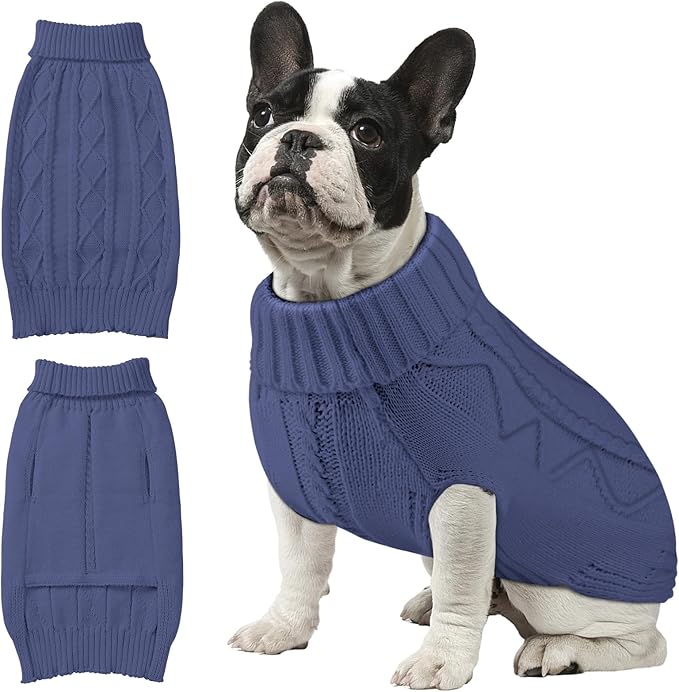 Dog Sweaters for Small Medium Large Dogs Girl, Soft Warm Turtleneck Pup Dogs Shirt, Double Knitting Collar for Outdoor Playing, Warm Dog Clothes