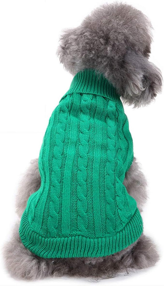 Dog Sweater - Warm for Small, Medium, Large Dogs - Cute Winter Classic Turtleneck Pet Sweater for Cats - Christmas Clothes Coat for Girls Boys Puppy