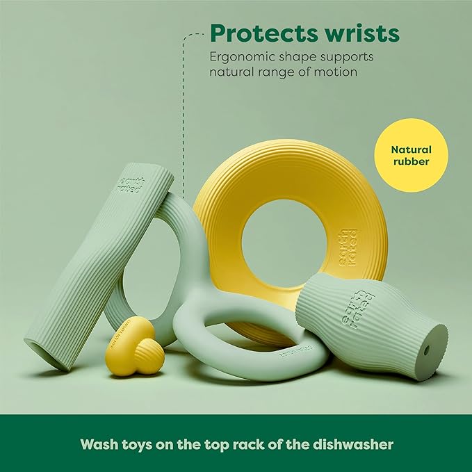 Earth Rated Tug of War Toy for Dogs and Puppies, Interactive Dog Pull Toys, Ergonomic Grip, Natural Rubber, Small, Green