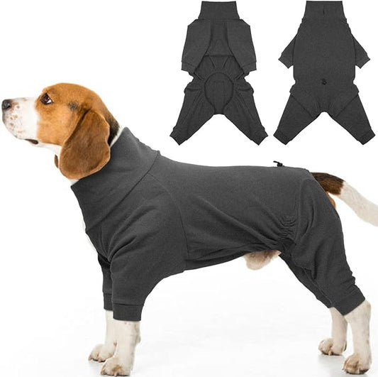Dog Winter Coat Soft Fleece Pullover Pajamas, Fullbody Dog Cold Weather Jacket, Warm Pullover Doggie Winter Thermal 4-Legged Onesie Jumpsuit,High Collar Snowsuit Sweater for Dogs