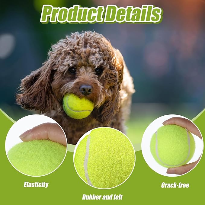 20 Pack Bulk Tennis Balls for Dogs, 2.5 Inch Mini Tennis Balls for Pet Playing Fecth, Yellow Interactive Easy Catching Dog Playing Ball for Small Size Dogs Puppy Pet Playings Exercise and Practice