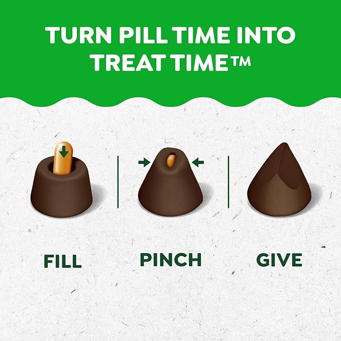 Greenies Pill Pockets for Dogs Large Size, Soft Dog Treats, Hickory Smoke Flavor, (6) 7.9 oz. Pouches (180 Treats Total)