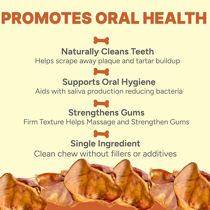 Gaines Pet Pig Ears for Dogs – 15 Count, All-Natural Whole Ears – No Additives or Hormones, Rawhide Alternative, Supports Dental Health, Easily Digestible Treat for Small to Large Dogs