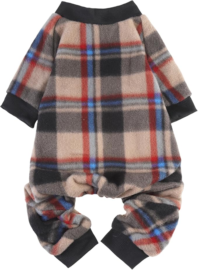 SCENEREAL Fall Dog Pajamas for MediumSized Dogs - Soft, Warm Thanksgiving Puppy Sweatershirt Clothes, Holiday Onesie Outfits for Doggie Winter Christmas - Dog Jammies Pjs, Brown