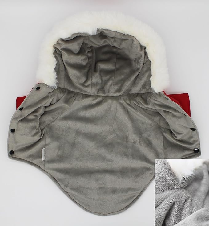 Pet Warm Dog Coat for Winter Cold Weather Clothes Hooded Dog Jacket Small Puppies Medium Large Dog Cat Clothes Insulated Padded Snow Parka (Red, XX-Large)