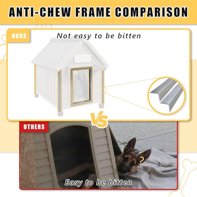 Small Dog House Outdoor, Wooden Indoor Dog House with Waterproof Roof, Removable Floor, Pet Doghouse Puppy Shelter for Small Medium Dogs, 18.1''x25.2''x24''