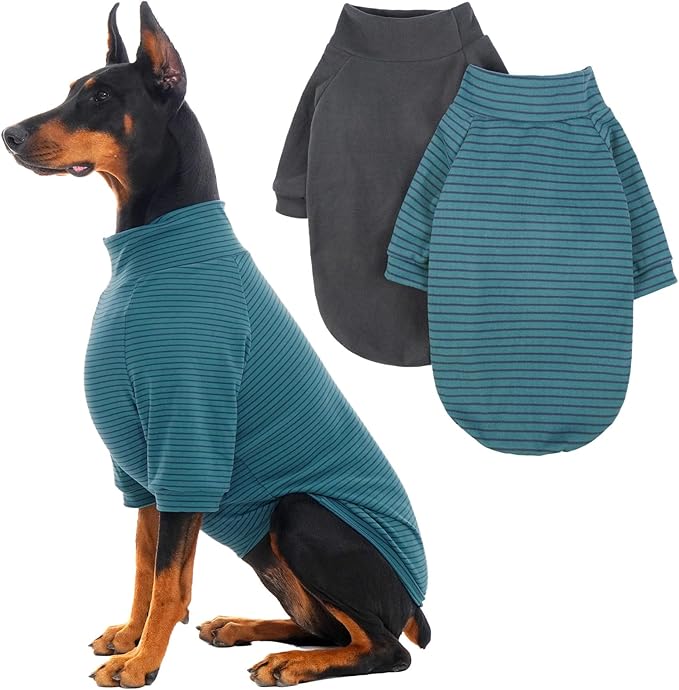 IECOii 2 Pack XXXL Dog Fleece Sweater for Extra Large Dogs, Warm Dog Turtleneck with Stretch for Doberman Sweater, Fall Winter Pullover Dogs Sweatshirt with Sleeve, Outdoor Sweaters for Walking, 3XL