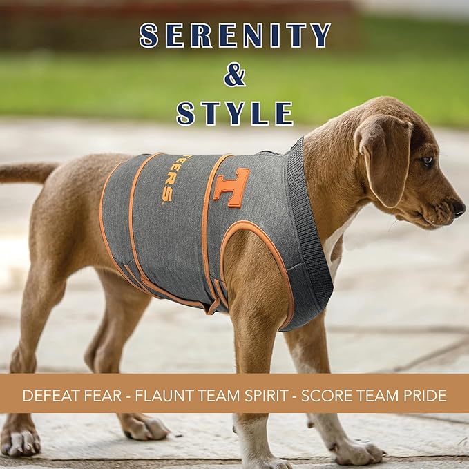NCAA Tennessee Volunteers Dog Shirt Calming Soothing Vest for Dogs Cats with Fears, Fireworks, Loud Noises, Dark, Lonely Keeps Dogs Calm Feeling Safe, Relaxing Jacket Large