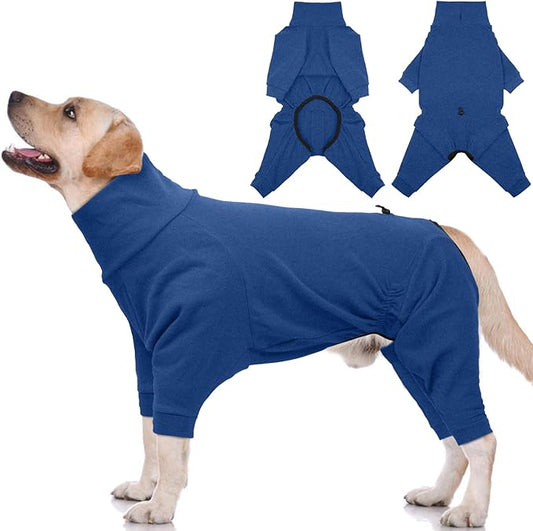 Dog Winter Coat,Full Body Pajamas Onesie Warm Dog Cold Weather Jacket,4-Legged Onesie Jumpsuit,High Collar Snowsuit Sweater for Walking, Hiking, Travel, Home Wear