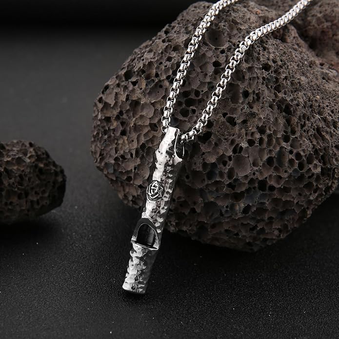 HZMAN Whistle Emergency Necklace for Adults Retro Gothic Wolf Whistle Necklaces Outdoor Survival for Dog Training Camping Hiking Boating Hunting Pendant