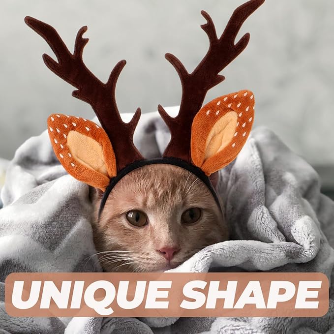 Christmas Halloween Pet Headband for Dog Cat Pet Elastic Band Adjustable,Costume Accessory for Cats and Kittens Comfortable Non-deformable for Holiday Season and Photography - Size M