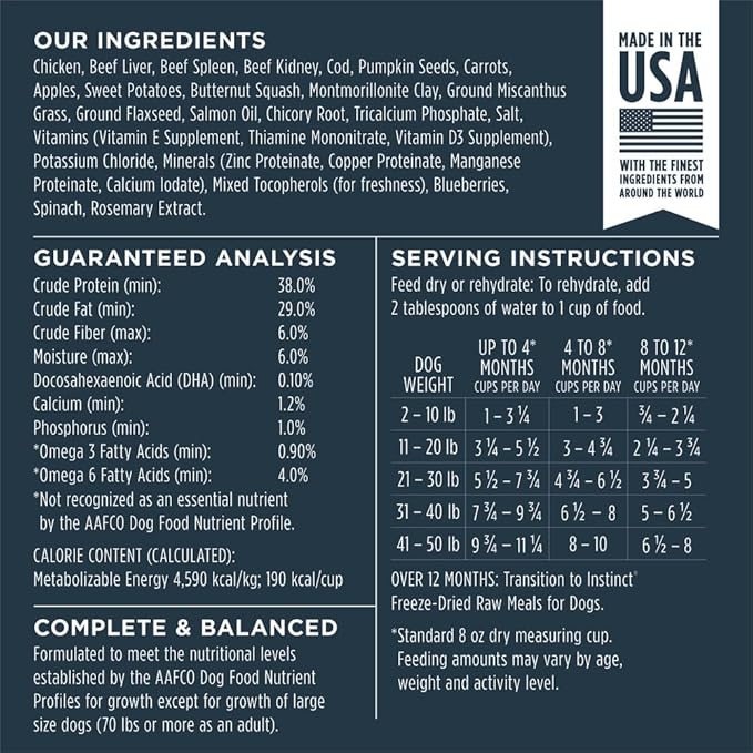 Instinct Raw Meals Freeze-Dried Puppy Chicken Dog Food, 14 oz. Bag