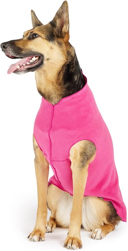Goldpaw Stretchy Fleece Jacket for Small Dogs - Super Soft, Warm Dog Sweater - Pet Sweater Vest for Fall and Winter - Canine Clothes Made in The USA - Machine Washable - Fuchsia - Size 28