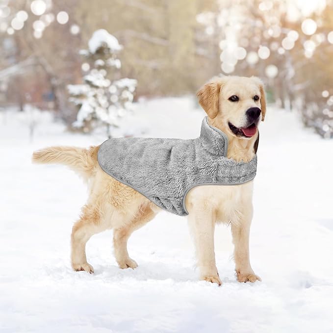 Malier Dog Winter Coat, Reversible Fleece Dog Cold Weather Coats, Windproof Warm Snow Puppy Jacket Vest Pet Clothes for Small Medium Large Dogs (Gray, X-Large)