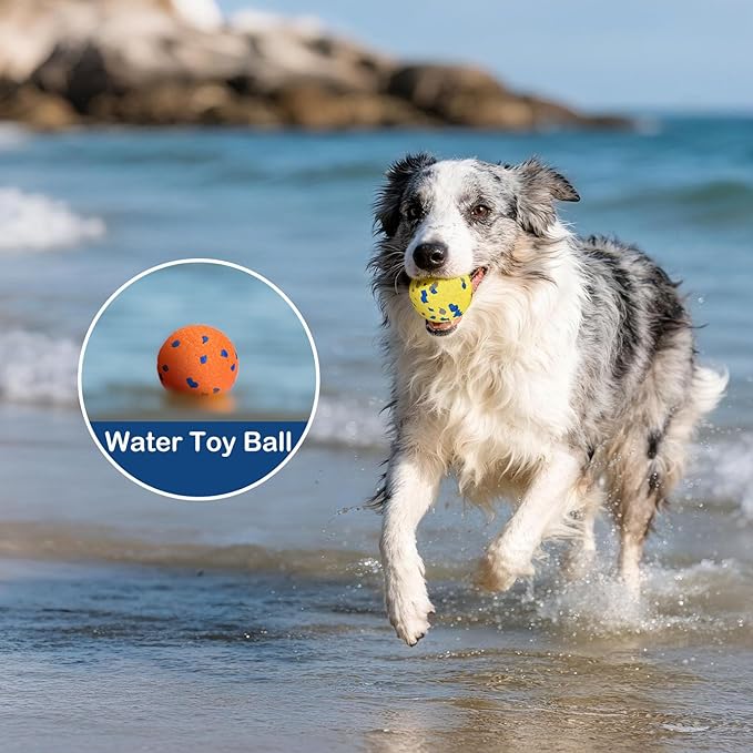 petizer 6 Pack 2.5’’ Dog Balls, Tough Dog Toys for Aggressive Chewers, Interactive Ball for Fetch Game, Lightweight Floating Toy, Durable Bouncy High Elasticity E-TPU Teething Chew Toys