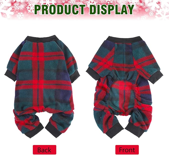 SCENEREAL Dog Pajamas for Small Medium Large Dogs Soft Pet Sweater Clothes Warm Puppy Onesie Outfits for Doggie Winter Christmas - Dog Jammies Pjs