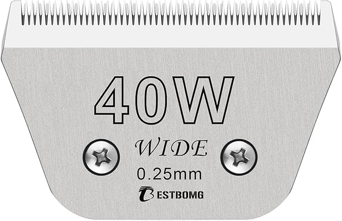 Detachable Pet Dog Grooming Blades-Size 40W Dog Grooming Wide Blade,Cutting Length 1/100",Compatible with Andi-s,Oster A5,Wahl km10 Clippers
